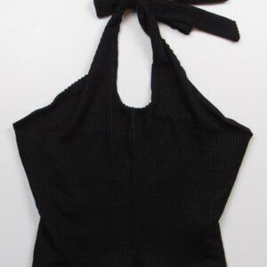 Black Halter Top Juniors Size Small SO Good For Life Tie Closure